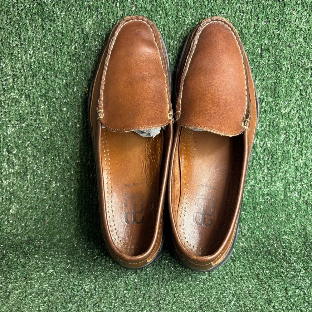 Allen Edmonds Boulder Loafers Leather Casual Driving Shoes Brown Mens 8.5 E Wide
